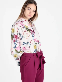 Solada Camicia donna fiorata a maniche lunghe