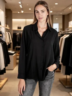 Solada Camicia donna leggera a maniche lunghe - nero