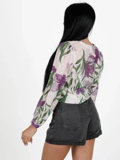 Solada Camicia donna leggera a maniche lunghe con scollo a V