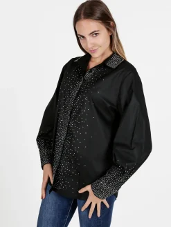 Solada Camicia donna oversize con strass