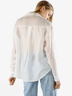 Solada Camicia donna oversize a maniche lunghe - bianco