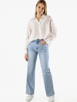 Solada Camicia donna oversize a maniche lunghe - bianco