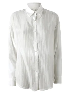 Solada Camicia donna oversize a maniche lunghe - bianco