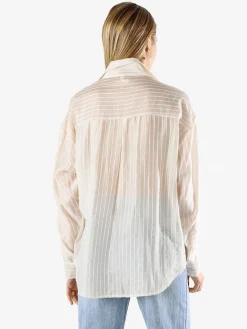 Solada Camicia donna oversize a maniche lunghe - beige