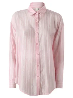 Solada Camicia donna oversize a maniche lunghe - rosa