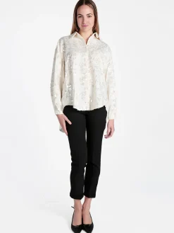 Solada Camicia donna oversize con taschino e paillettes