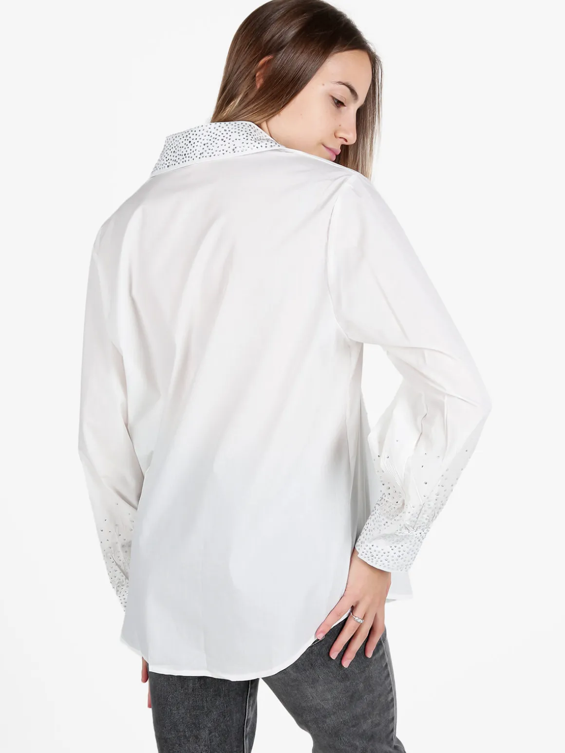 Solada Camicia donna oversize con strass
