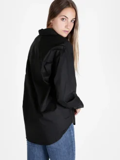 Solada Camicia donna oversize con taschino ricamato