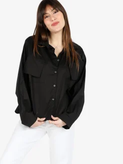 Solada Camicia donna oversize in cotone con tasche