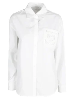 Solada Camicia donna oversize con taschino ricamato