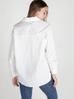 Solada Camicia donna oversize con taschino ricamato