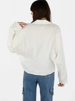 Solada Camicia donna oversize in cotone con tasche