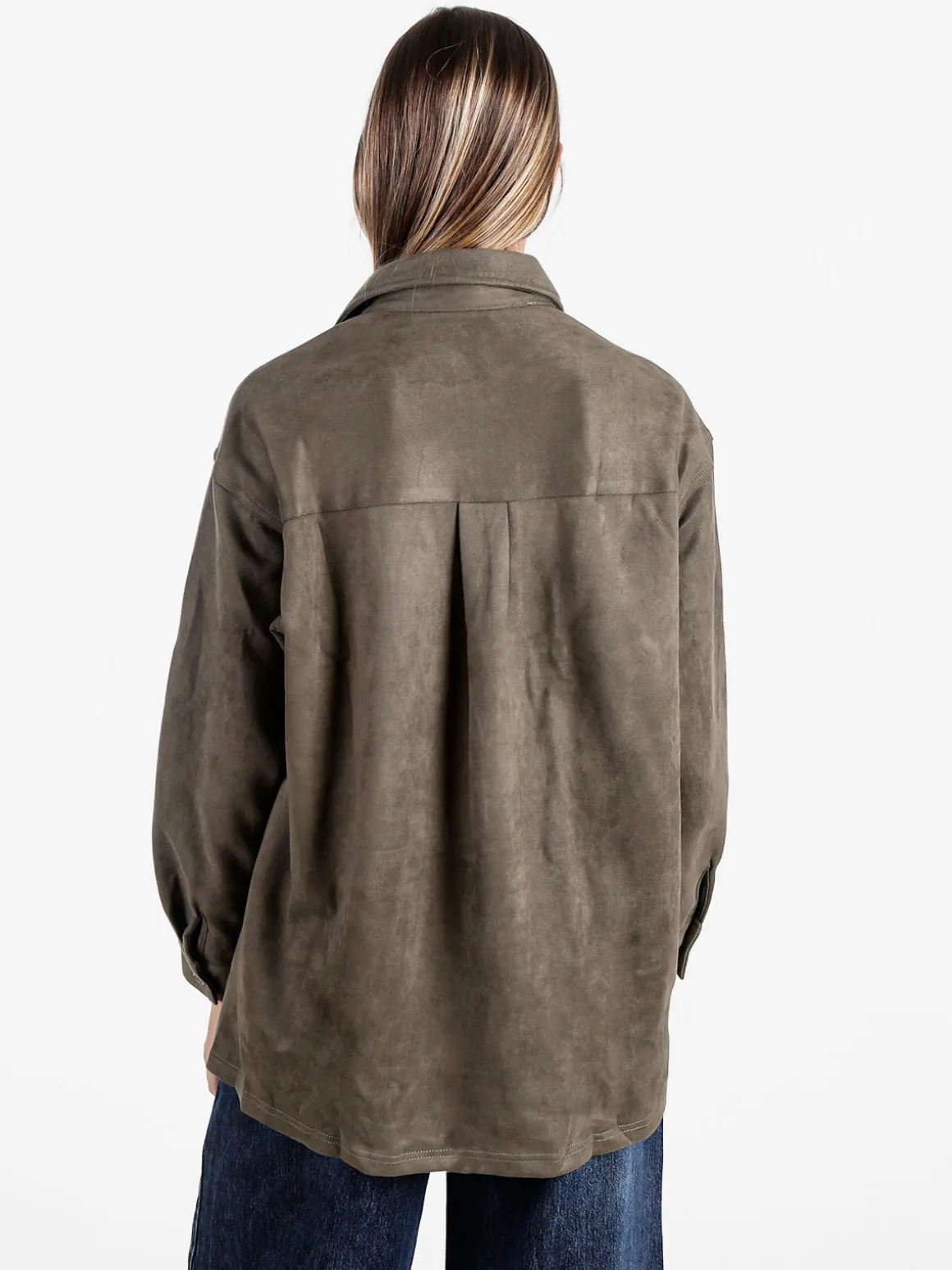 Solada Camicia donna scamosciata oversize - militare