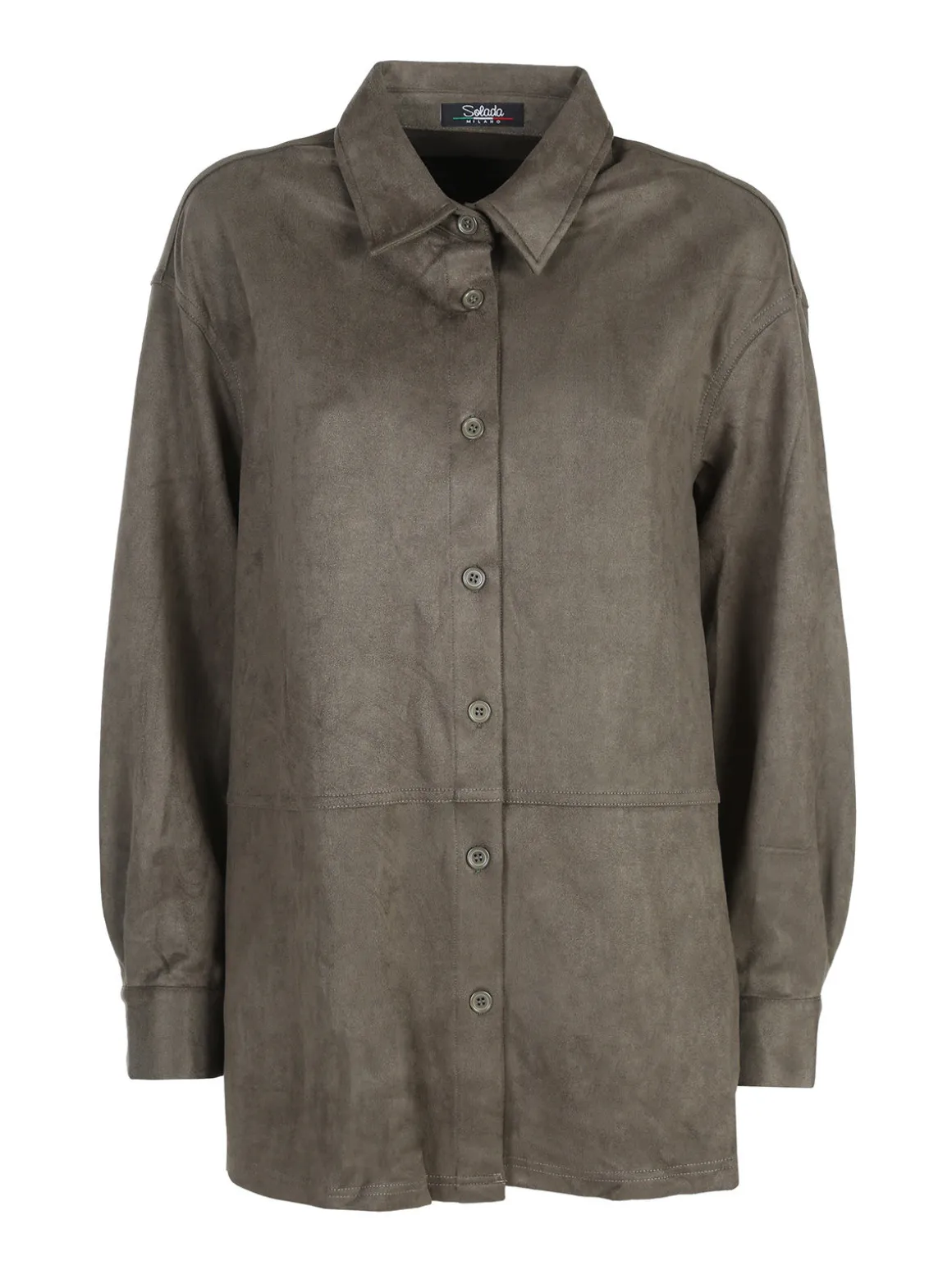 Solada Camicia donna scamosciata oversize - militare