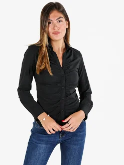 Solada Camicia donna slim a maniche lunghe - nero
