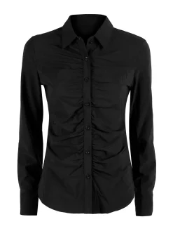 Solada Camicia donna slim a maniche lunghe - nero