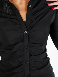 Solada Camicia donna slim a maniche lunghe - nero