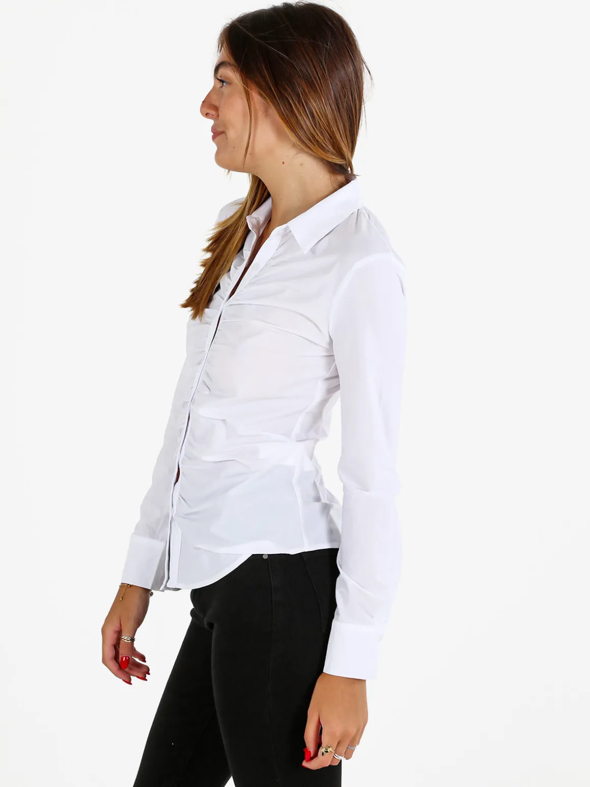 Solada Camicia donna slim a maniche lunghe - blu scuro