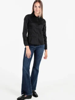 Solada Camicia donna slim fit a maniche lunghe - nero