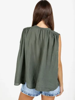 Solada Camicia donna smanicata in cotone - militare