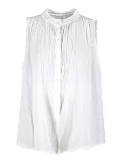 Solada Camicia donna smanicata in cotone - bianco