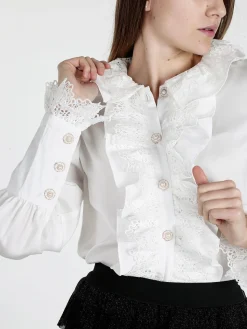 Solada Camicia elegante da donna con rouge in pizzo