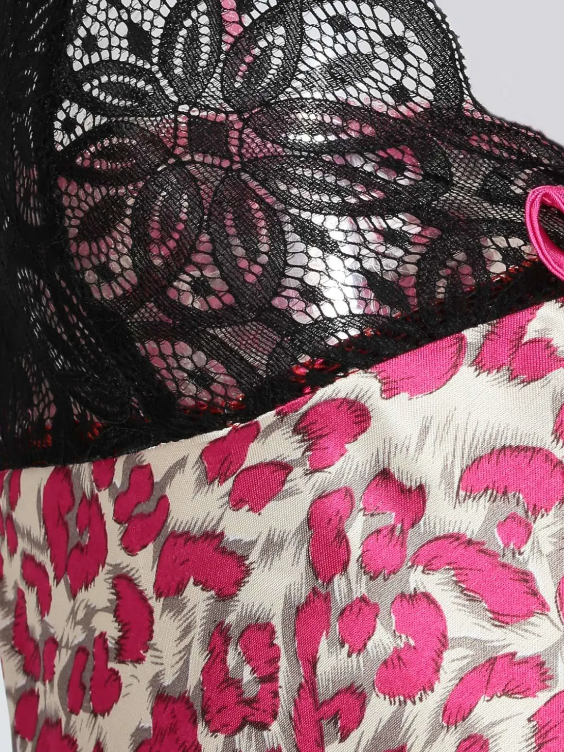 Solada Canotta intima leopardata con pizzo