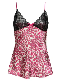 Solada Canotta intima leopardata con pizzo