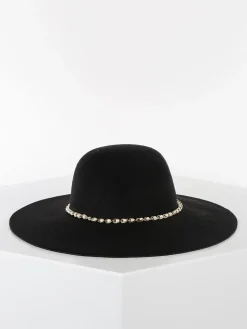 Solada Cappello a tesa larga con perle