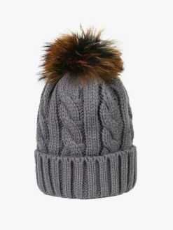 Solada Cappello donna in maglia con pompon di pelo