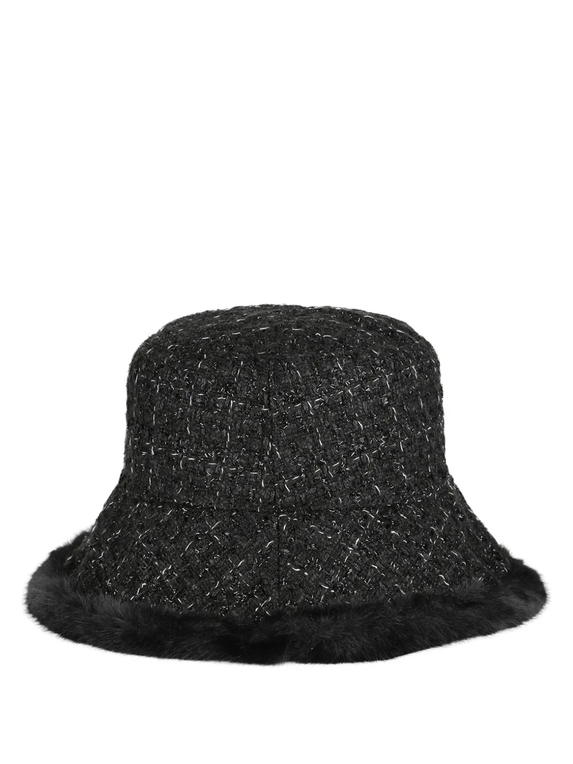 Solada Cappello donna in tweed con bordo in ecopelliccia - beige