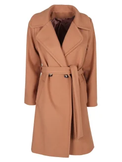Solada Cappotto donna con cintura e bottoni a doppiopetto