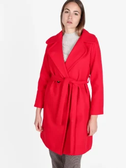Solada Cappotto donna con cintura e bottoni a doppiopetto