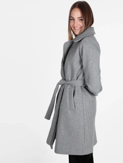 Solada Cappotto donna con cintura e bottoni a doppiopetto