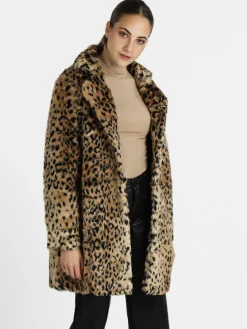 Solada Cappotto donna leopardato in ecopelliccia