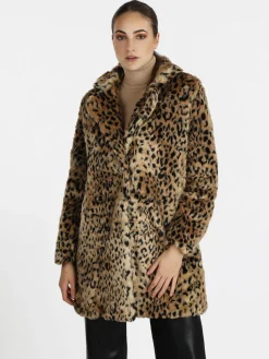 Solada Cappotto donna leopardato in ecopelliccia