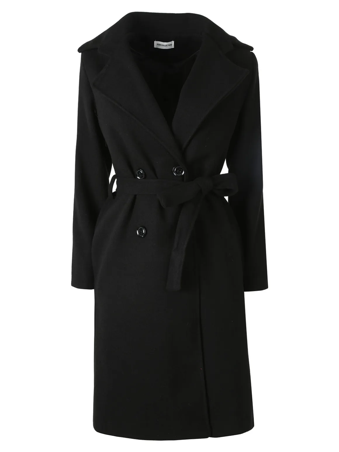 Solada Cappotto donna midi a doppiopetto - nero