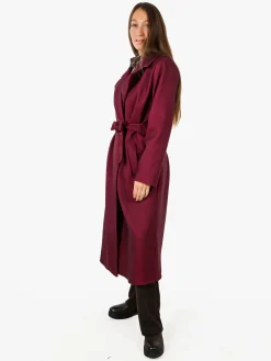 Solada Cappotto lungo da donna a doppiopetto - bordeaux