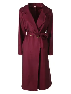 Solada Cappotto lungo da donna a doppiopetto - bordeaux