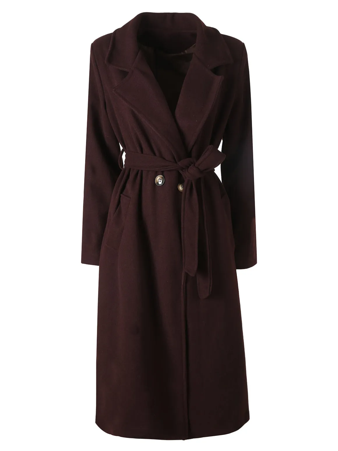 Solada Cappotto lungo da donna con chiusura doppiopetto - moro