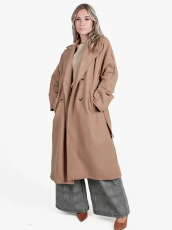 Solada Cappotto lungo da donna con chiusura a doppiopetto