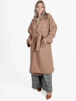 Solada Cappotto lungo da donna con chiusura a doppiopetto