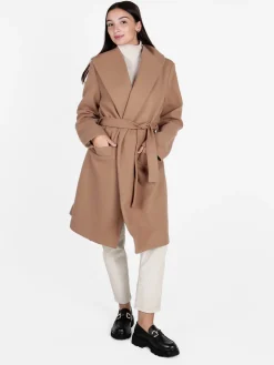 Solada Cappotto lungo da donna con cintura da annodare