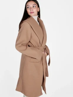 Solada Cappotto lungo da donna con cintura da annodare