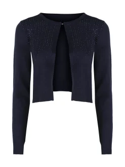 Solada Cardigan aperto da donna in maglia con strass