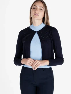 Solada Cardigan aperto da donna in maglia con strass