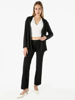 Solada Cardigan donna a maniche lunghe in viscosa - nero