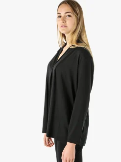 Solada Cardigan donna a maniche lunghe in viscosa - nero
