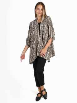 Solada Cardigan donna animalier con top - beige