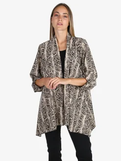 Solada Cardigan donna animalier con top - beige
